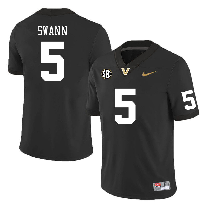 Vanderbilt Commodores #5 AJ Swann College Football Jerseys Sale Stitched-Black